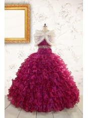 Modest Beading and Ruffles Quinceanera Dresses with Sweetheart