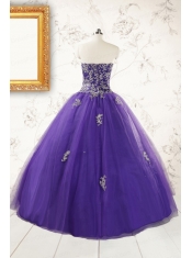 New Arrival Purple Quinceanera Dresses with Appliques and Beading