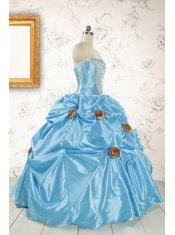 New Style Aqua Blue Quinceanera Dresses with Beading for 2015