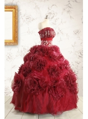 New Style Ball Gown Wine Red Quinceanera Dresses for 2015