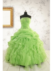 Perfect Green Quinceanera Dresses with Beading and Ruffles