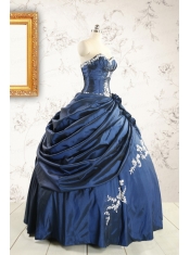 Perfect Sweetheart Navy Blue Quinceanera Dresses with Wraps