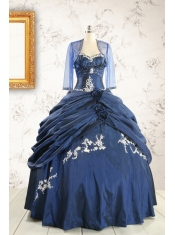 Perfect Sweetheart Navy Blue Quinceanera Dresses with Wraps