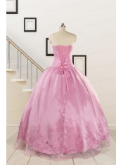 Pretty Baby Pink Quinceanera Dresses with Beading and Appliques for 2015