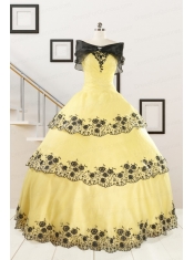 Pretty Ball Gown Appliques Quinceanera Dress for 2015