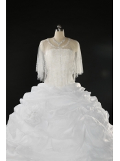 Pretty White Strapless 2015 Quinceanera Dresses with Beading