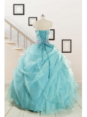Sweetheart Organza Beading and Ruffles Quinceanera Dresses for 2015