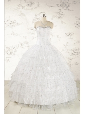 The Most Popular White Sequins Ball Gown Quinceanera Dresses for 2015