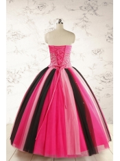 Unique Multi-color 2015 Quinceanera Dresses with Beading