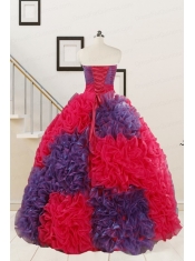 Wonderful Beading and Ruffles Multi-color Quinceanera Dresses