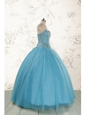 2015 Brand New Style Ball Gown Beading Quinceanera Dress in Baby Blue