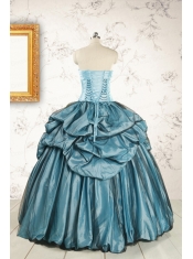 2015 Cheap Strapless Quinceanera Dresses in Teal