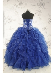 Beautiful Beading and Ruffles Quinceanera Dresses in Royal Blue