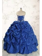 Elegant Beading Quinceanera Dresses in Royal Blue for 2015