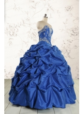 Elegant Beading Quinceanera Dresses in Royal Blue for 2015