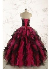 Perfect Beading Multi Color 2015 Quinceanera Dresses with Sweetheart