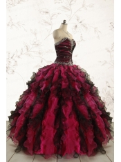 Perfect Beading Multi Color 2015 Quinceanera Dresses with Sweetheart