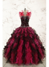 Perfect Beading Multi Color 2015 Quinceanera Dresses with Sweetheart