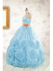 Unique Beading Aqua Blue Quinceanera Dresses for 2015