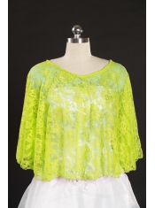 2015 Beading Lace Yellow Green Hot Sale Wraps