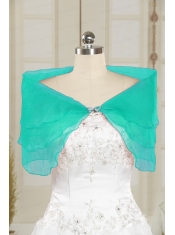 2015 Cheap Turquoise Open Front Shawls with Beading