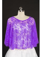 2015 Eggplant Purple Hot Sale Lace Wraps with Beading