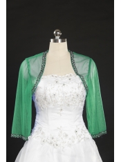 2015 Fall Long Sleeves Organza Wraps in Green