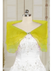 2015 Organza Beading New Style Shawls in Yellow