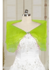 2015 Organza Beading Shawls in Yellow Green