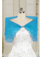 2015 Simple New Style Blue Shawls with Beading