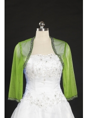 2015 Spring Green Beading Wraps with Long Sleeves