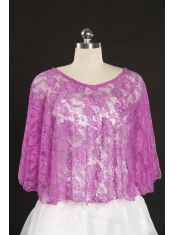 Beautiful Beading Lace Hot Sale Wraps in Fuchsia