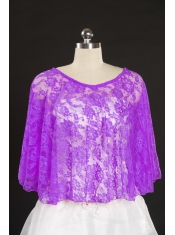 Beautiful Beading Lace Hot Sale Wraps in Fuchsia