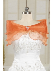 Beautiful Organza Beading Orange Shawls for Wedding