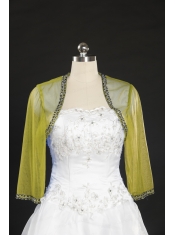 Discount Beading Long Sleeves Olive Green Wraps for 2015