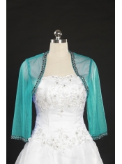 Discount Beading Long Sleeves Olive Green Wraps for 2015