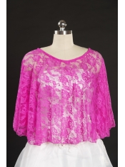 Elegant Hot Pink Beading Lace Wraps for 2015