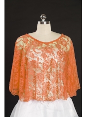 Elegant Orange Beading Lace Wraps for 2015