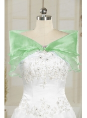 Formal Organza Watermelon Shawls with Beading