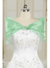 Ice Blue Organza Beading Shawls for Wedding