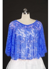 Royal Blue Beading Lace Hot Sale Wraps for 2015