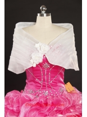 Simple Beading Hand Made Flower Wraps in White