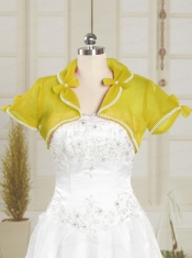 Yellow Cheap Wedding Party Shawls with Beading