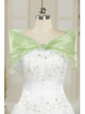 Yellow Green Organza Beading Shawls for Wedding
