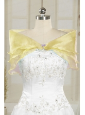 Yellow Organza Beading 2015 Shawls with Beading