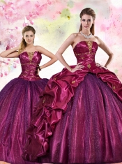 2015 Brand New and Detachable Sweet 15 Dress in Fuchsia
