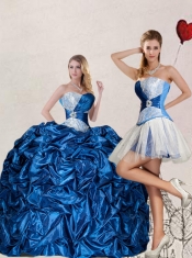 2015 Brand New Sweetheart Blue Quinceanera Dress with Pick Up