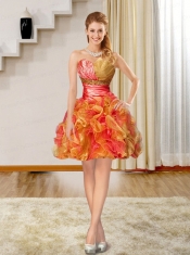 2015 Detachable Multi Color Sweet 16 Dress with Beading and Ruffles