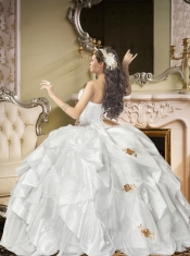 2015 The Most Popular Detachable White Quinceanera Dress with Appliques