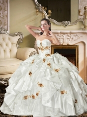 2015 The Most Popular Detachable White Quinceanera Dress with Appliques